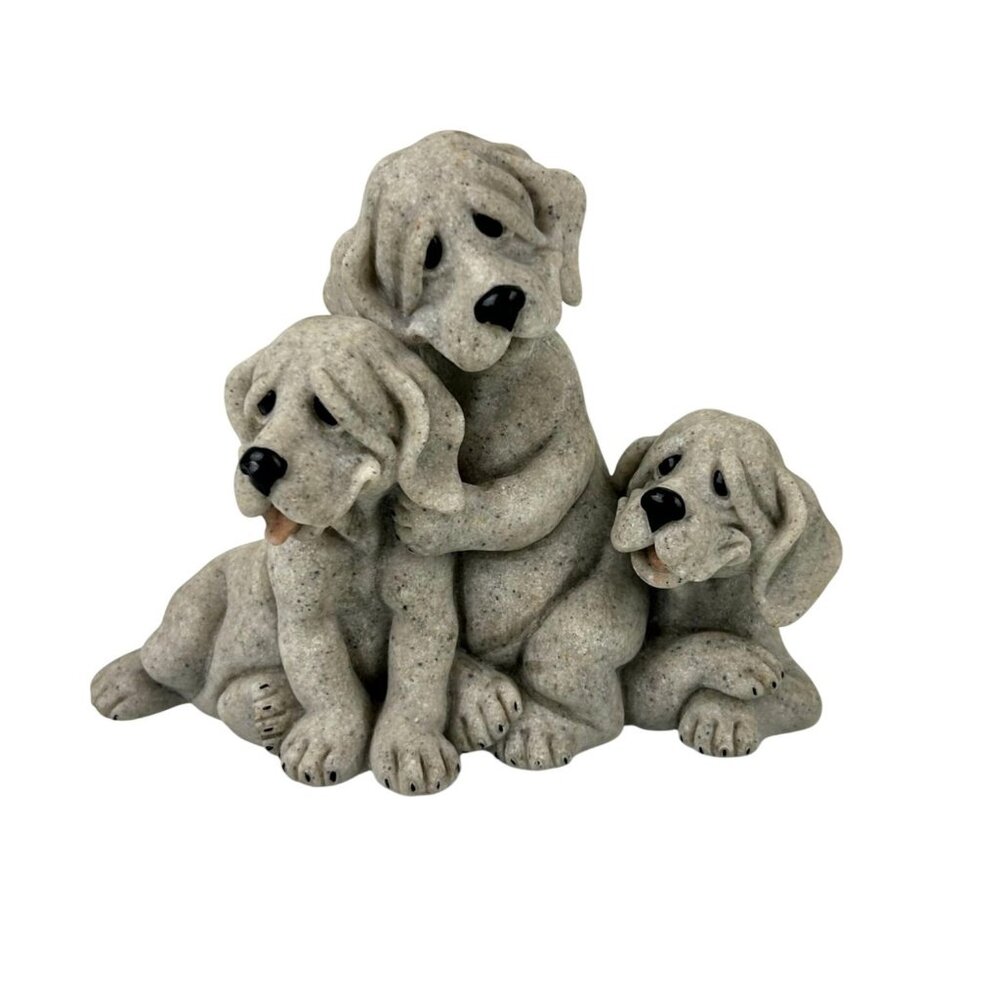Quarry Critters Dogs "Petie, Pepe, Pooch" Second Nature Design Stone Figure READ